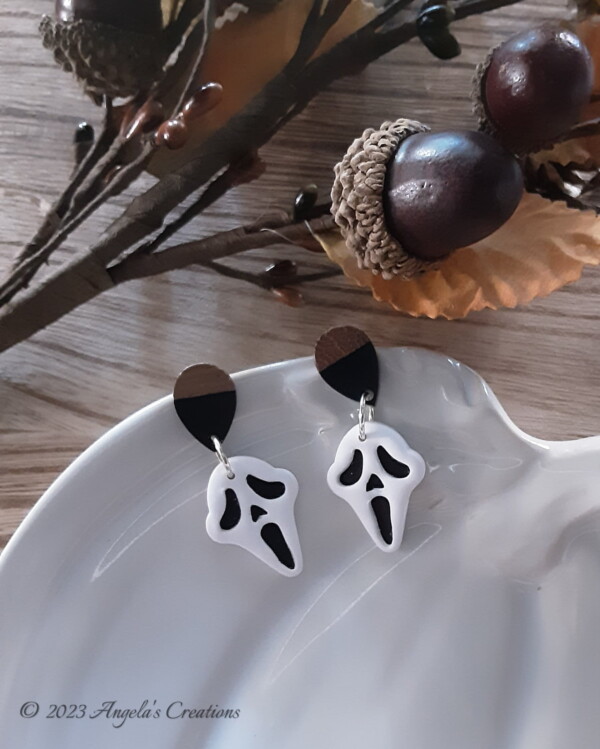 Scream Mask Dangle Earrings - 5886