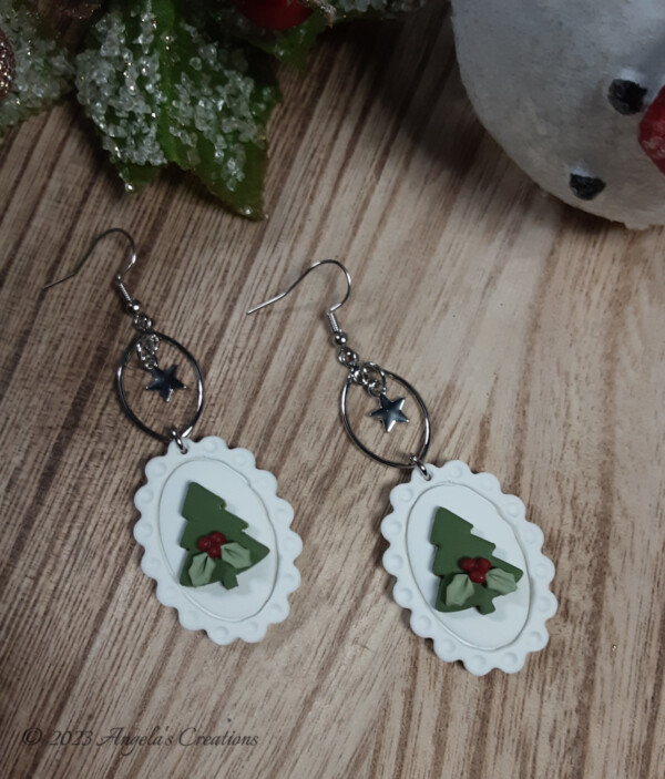 Christmas Tree Dangle Earrings - 7088