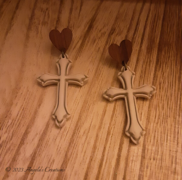 Cross Dangle Earrings - 7697