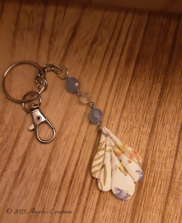 Flower Printed Flower Petal Keychain- 7704