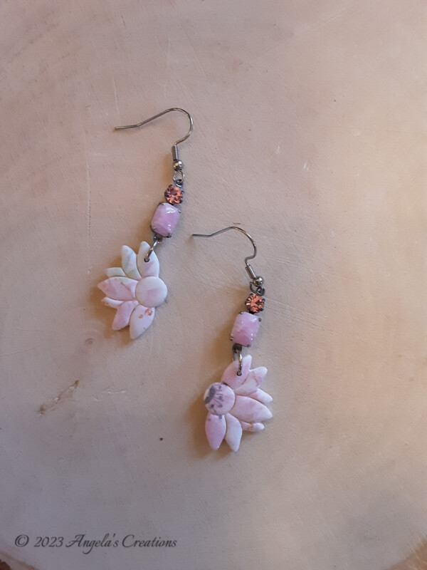 Half Flower Dangle Earrings - 7565