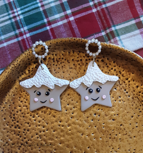 Happy Snow Star Dangle Earrings - 7506