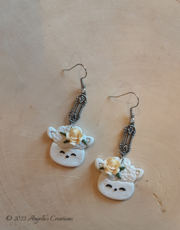 Lamb Dangle Earrings -7609