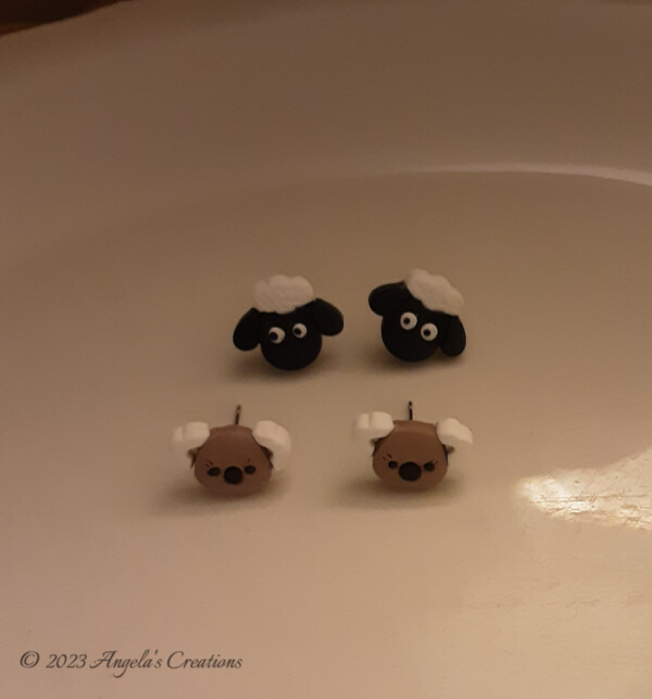 Lamb and Koala Bear Earring Posts - 7669