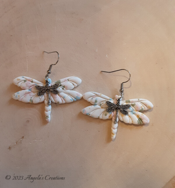 Multi Colored DragonFly Dangle Earrings - 7558