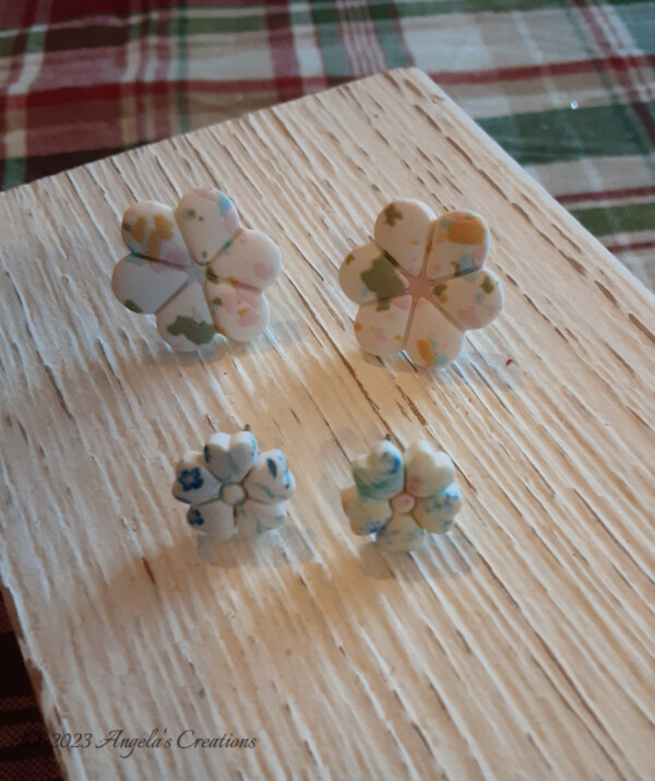 Multi Colored Flower Earring Studs -7646