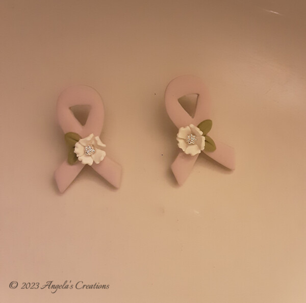 Pink Ribbon Earring Posts- 7668