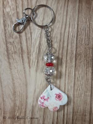 RedFlowerLeafKeychain