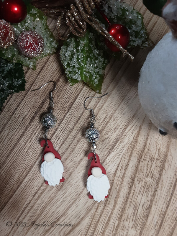 Red Gnome Dangle Earrings - 7087