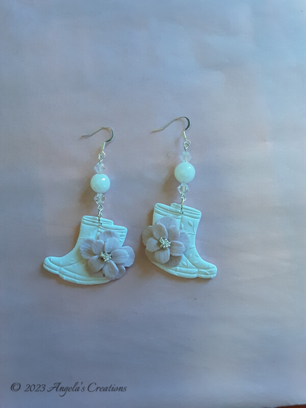 Spring Rain Boots Dangle Earrings - 7549