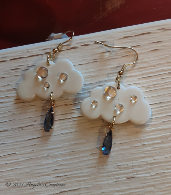 White Cloud Dangle Earrings -7654