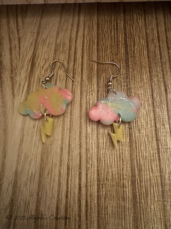 Glow In The Dark Cloud Dangle Earrings-7715